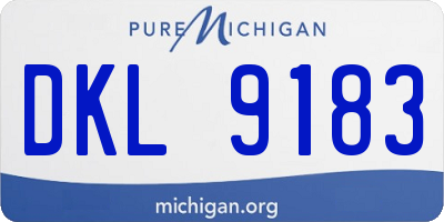 MI license plate DKL9183
