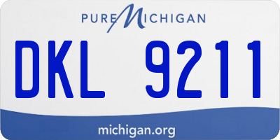 MI license plate DKL9211