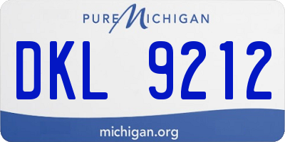 MI license plate DKL9212