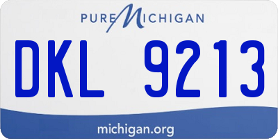 MI license plate DKL9213
