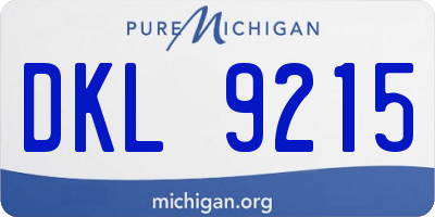 MI license plate DKL9215