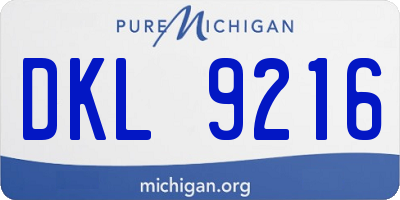 MI license plate DKL9216