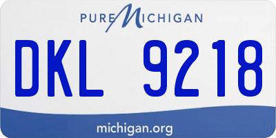MI license plate DKL9218