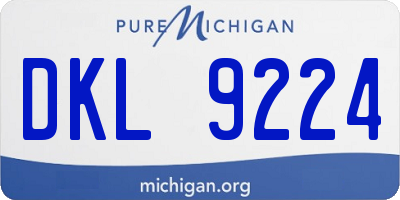 MI license plate DKL9224