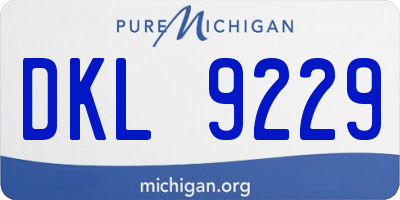 MI license plate DKL9229