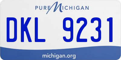 MI license plate DKL9231