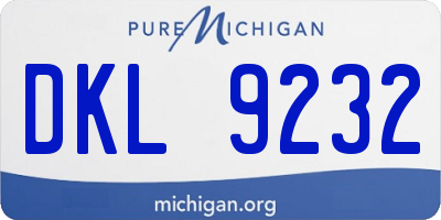 MI license plate DKL9232