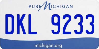 MI license plate DKL9233