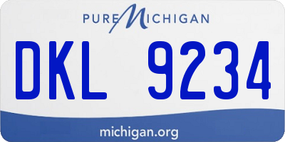 MI license plate DKL9234