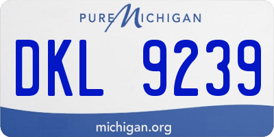 MI license plate DKL9239
