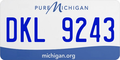 MI license plate DKL9243