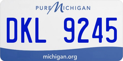 MI license plate DKL9245