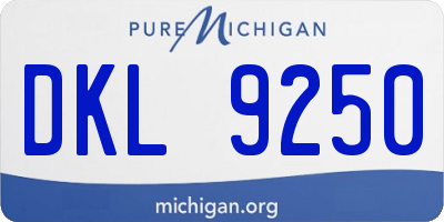 MI license plate DKL9250