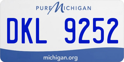 MI license plate DKL9252