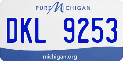 MI license plate DKL9253