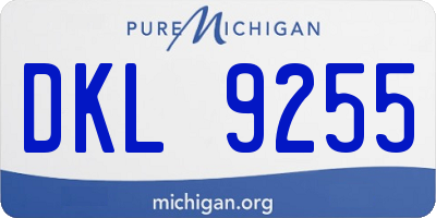 MI license plate DKL9255