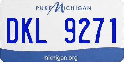 MI license plate DKL9271