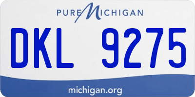MI license plate DKL9275
