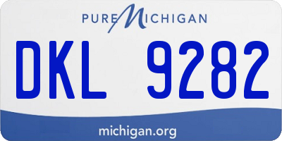 MI license plate DKL9282