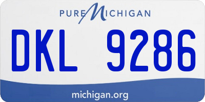 MI license plate DKL9286
