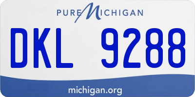 MI license plate DKL9288