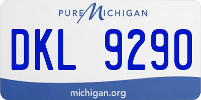 MI license plate DKL9290