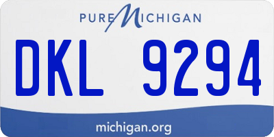 MI license plate DKL9294