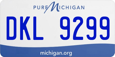MI license plate DKL9299