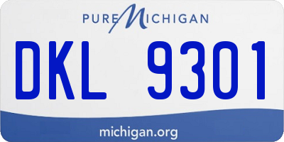 MI license plate DKL9301
