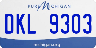 MI license plate DKL9303