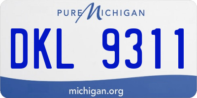 MI license plate DKL9311