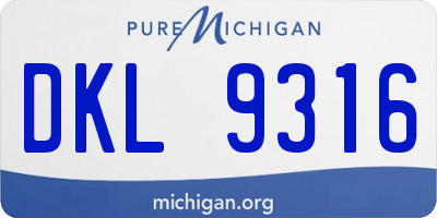 MI license plate DKL9316