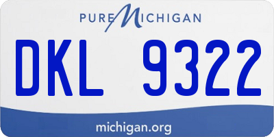 MI license plate DKL9322