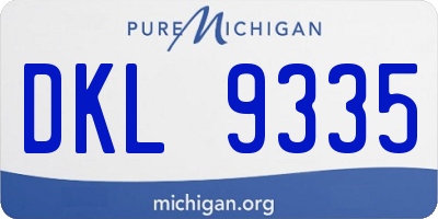 MI license plate DKL9335