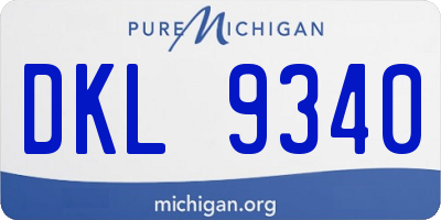 MI license plate DKL9340