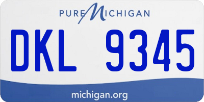 MI license plate DKL9345