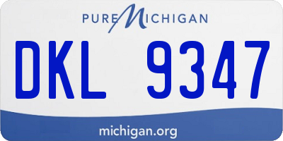MI license plate DKL9347