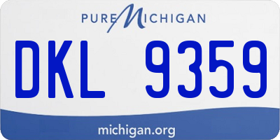 MI license plate DKL9359