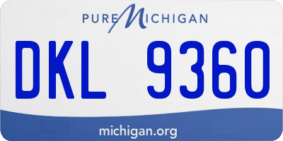 MI license plate DKL9360