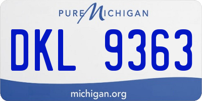 MI license plate DKL9363