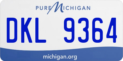 MI license plate DKL9364