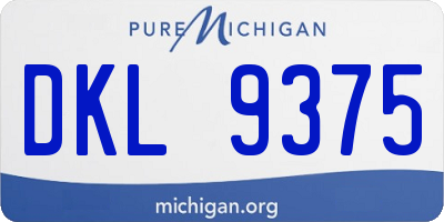 MI license plate DKL9375