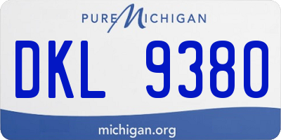 MI license plate DKL9380