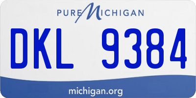 MI license plate DKL9384