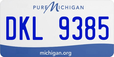 MI license plate DKL9385