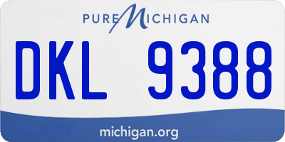 MI license plate DKL9388