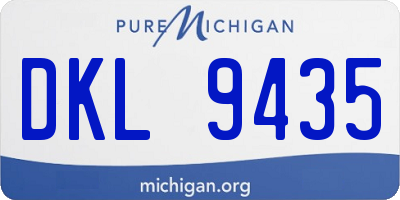MI license plate DKL9435