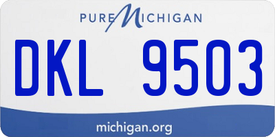 MI license plate DKL9503