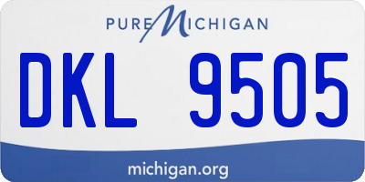 MI license plate DKL9505