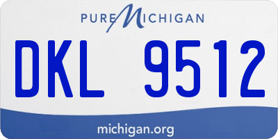 MI license plate DKL9512